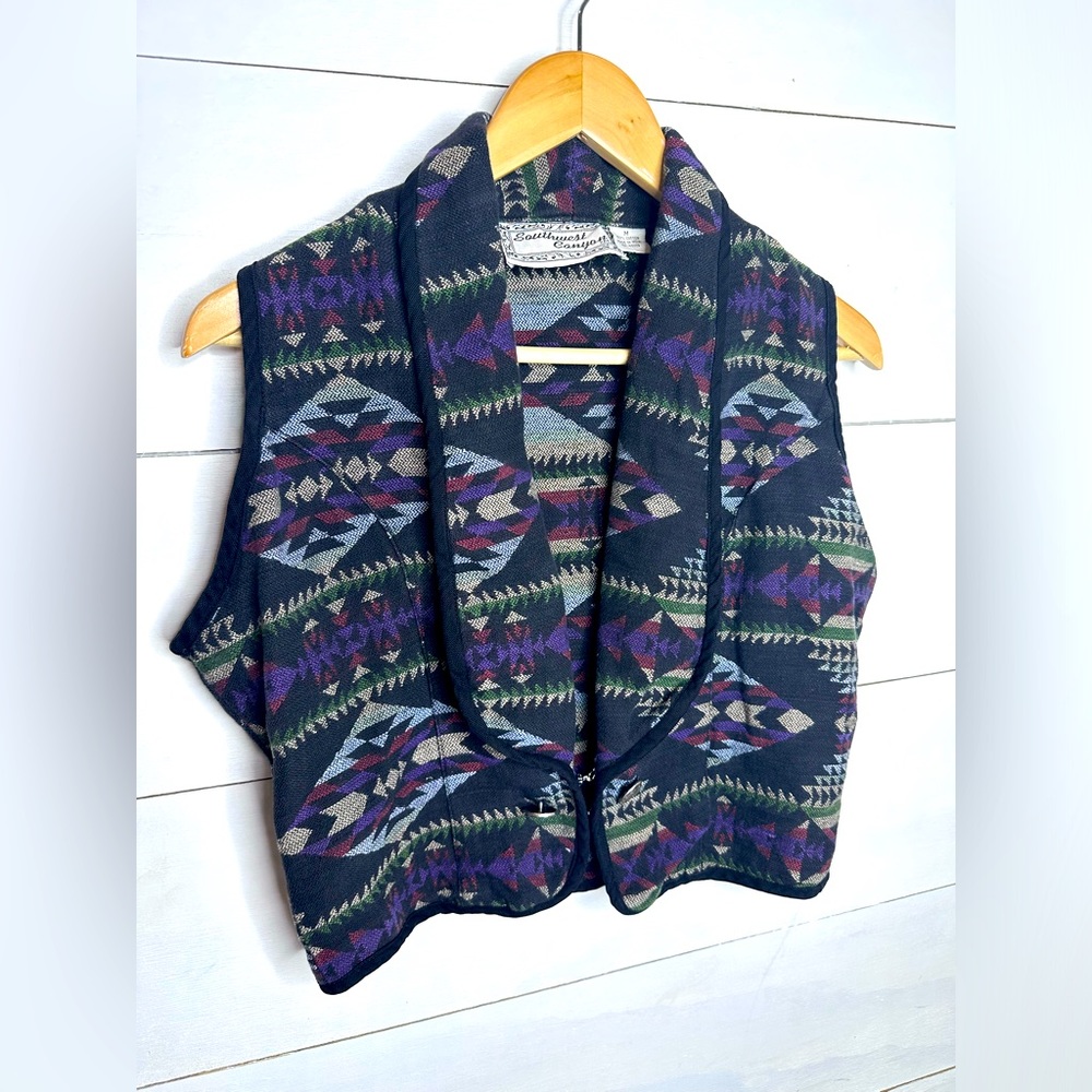 Geometric Patterned Vest - Multicolor - image 1